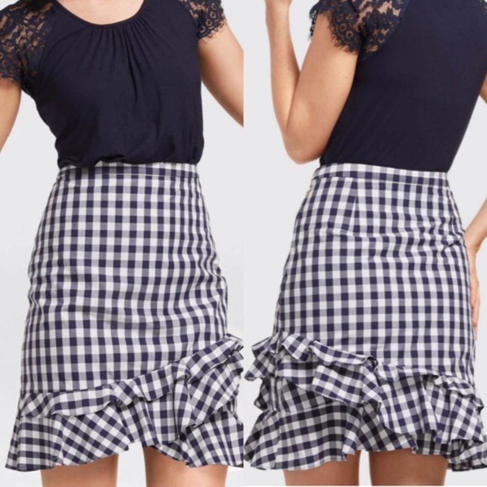 Draper James Dolly gingahm ruffle skirt